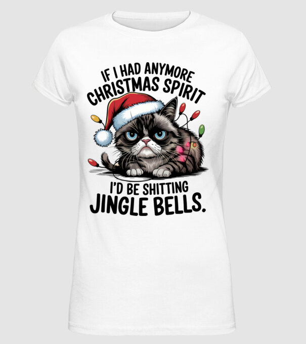 Christmas Spirit Grumpy Cat Alb model alb pe tricou