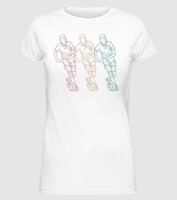 Fotbalist Retro model alb pe tricou