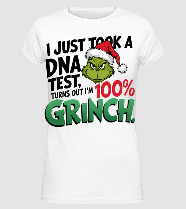 Grinch DNA test model alb pe tricou