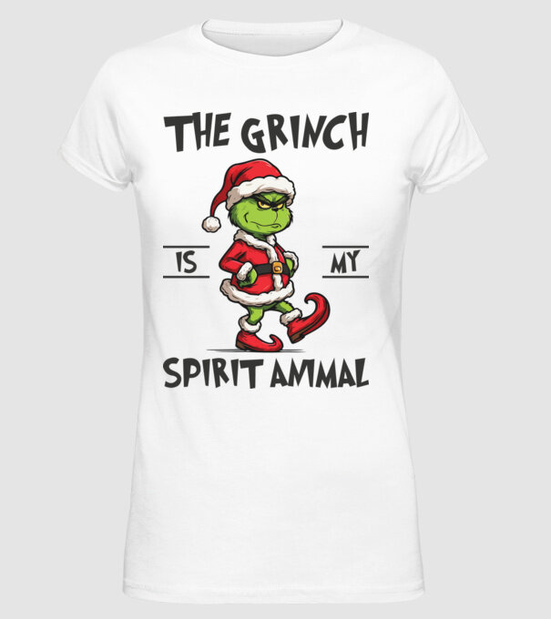 Grinch is my spirit animal model alb pe tricou