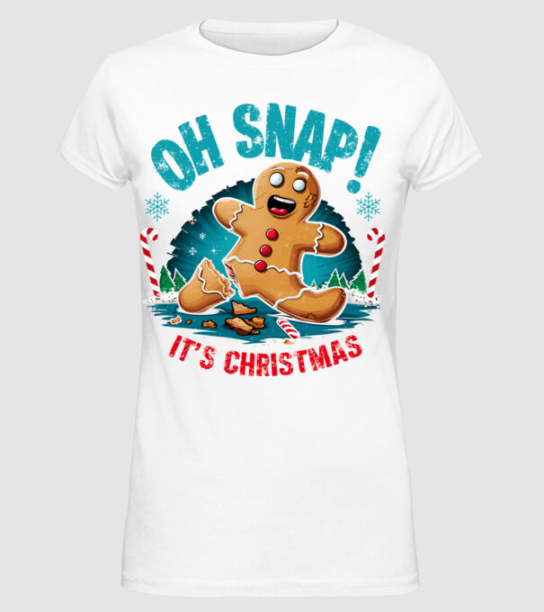 Oh snap! It's christmas Alb model alb pe tricou