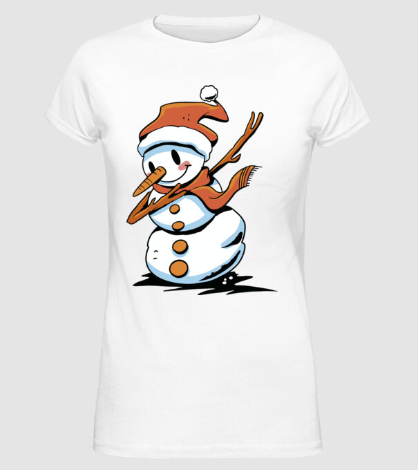 om de zăpadă Dab model alb pe tricou
