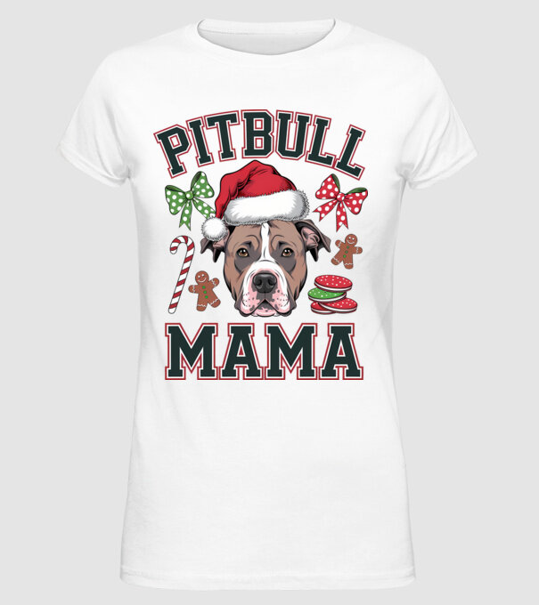 Pitbull Mama model alb pe tricou