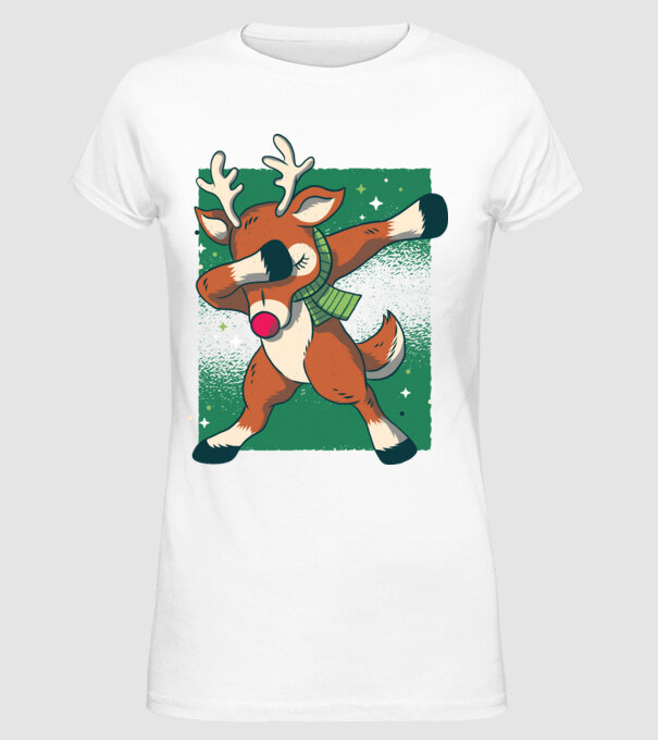 Rudolph DAB model alb pe tricou