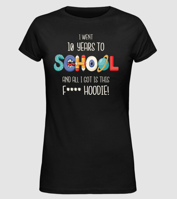 Am mers la școală timp de 10 ani și tot ce am primit a fost acest pulovăr jalnic model negru pe tricou