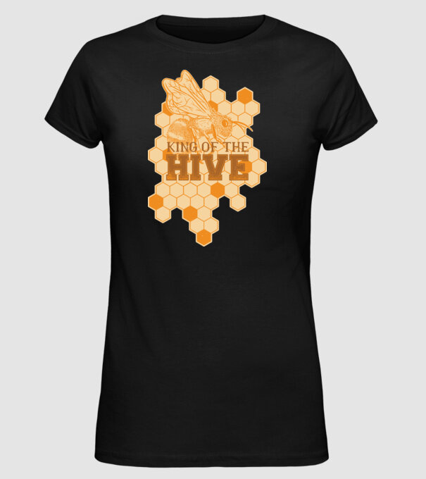 Regele stupului model negru pe tricou