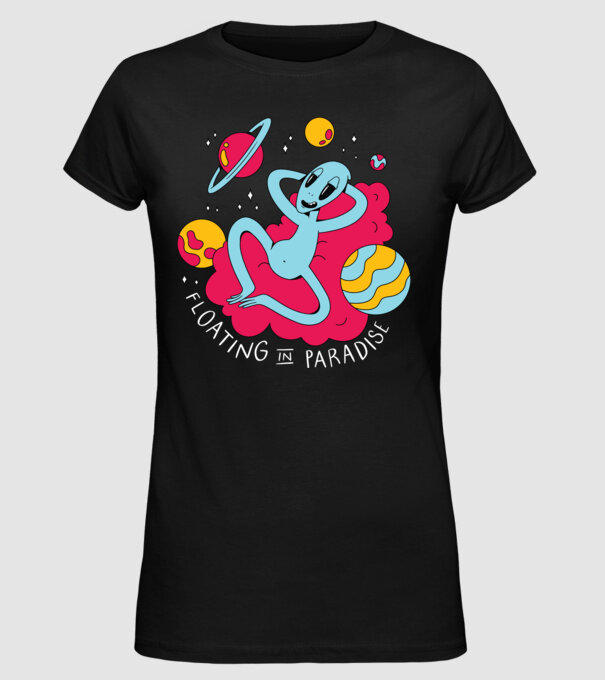 Alien Chill model negru pe tricou