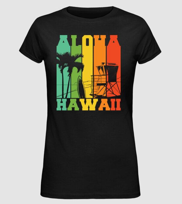 Aloha Hawaii model negru pe tricou