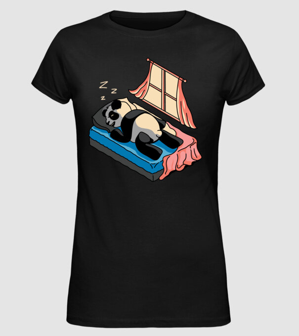 Panda dormind model negru pe tricou