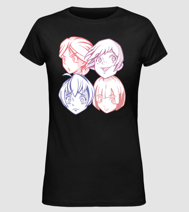 Expresii Anime model negru pe tricou