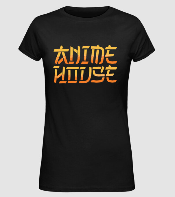 Anime House model negru pe tricou