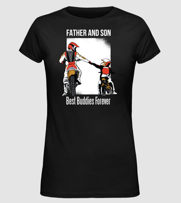 Tată și Fiu cei mai buni Prieteni - Motociclist model negru pe tricou