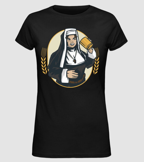Bere Călugăriță model negru pe tricou