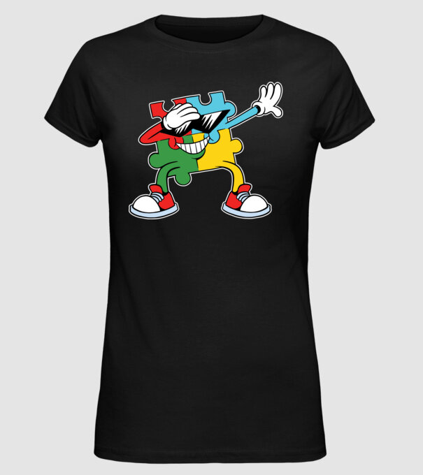 Autist DAB Puzzle model negru pe tricou