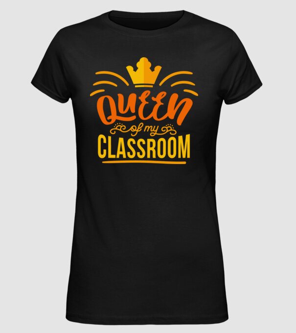 Regina clasei model negru pe tricou