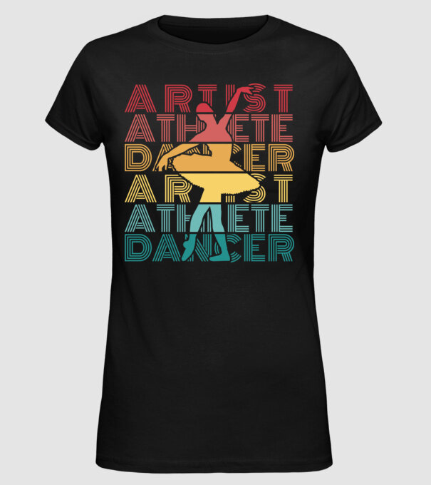 Dansatoare de balet model negru pe tricou