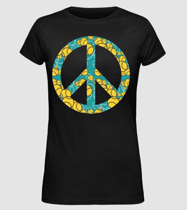 Simbol Baseball Peace model negru pe tricou