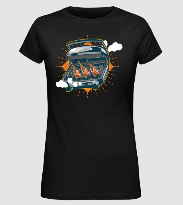 Bere BBQ model negru pe tricou