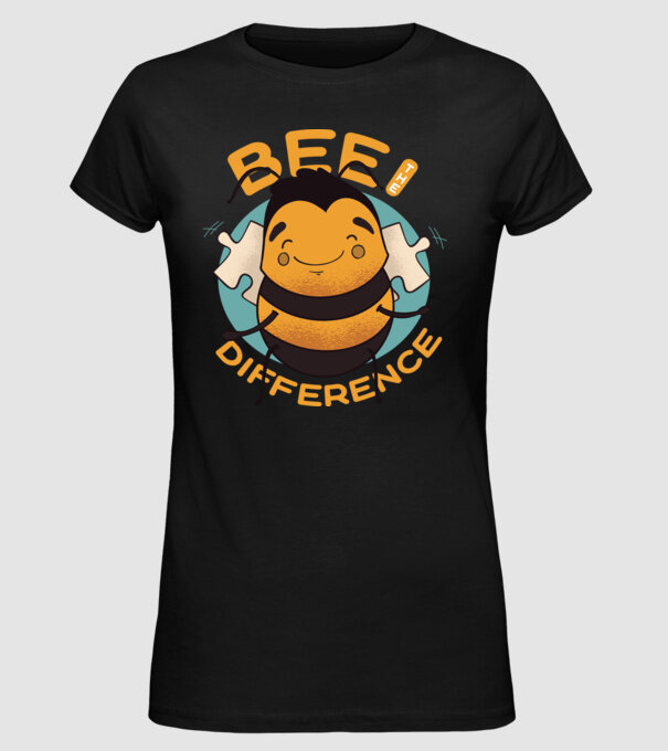 Bee the Difference - Fii tu însuți diferența model negru pe tricou