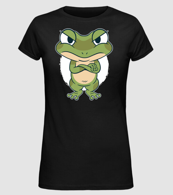 Broască model negru pe tricou