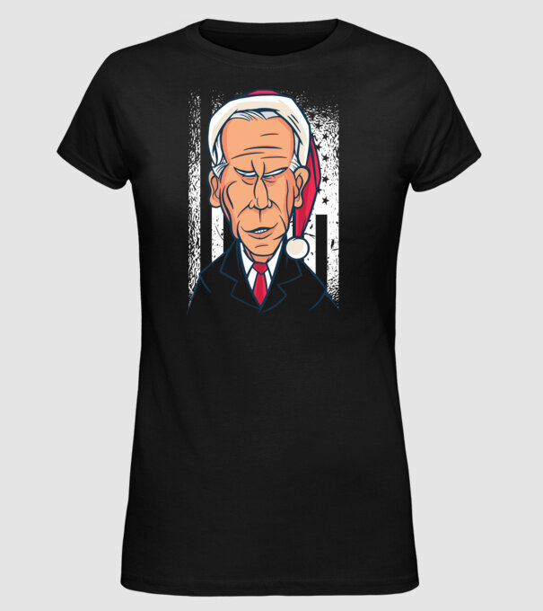 Crăciun Biden model negru pe tricou