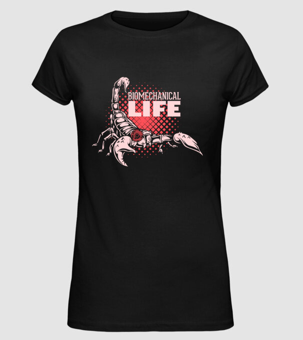 Biomechanical Life model negru pe tricou