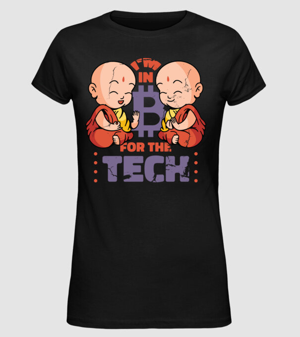 Călugări Buddha Bitcoin model negru pe tricou