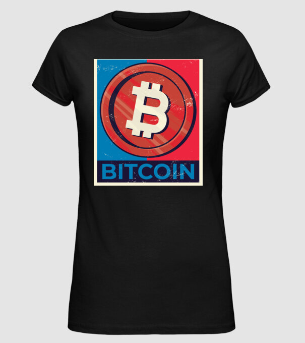 Bitcoin Criptomonedă model negru pe tricou