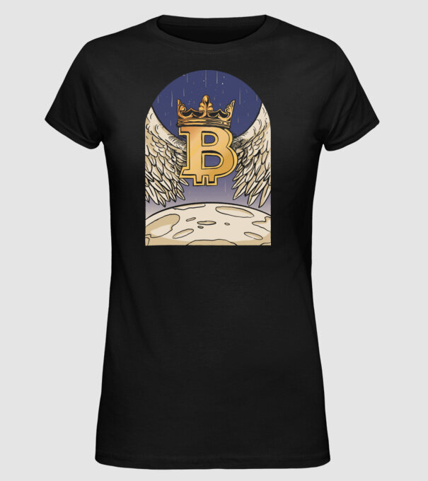 Bitcoin To The Moon Aselenizare model negru pe tricou