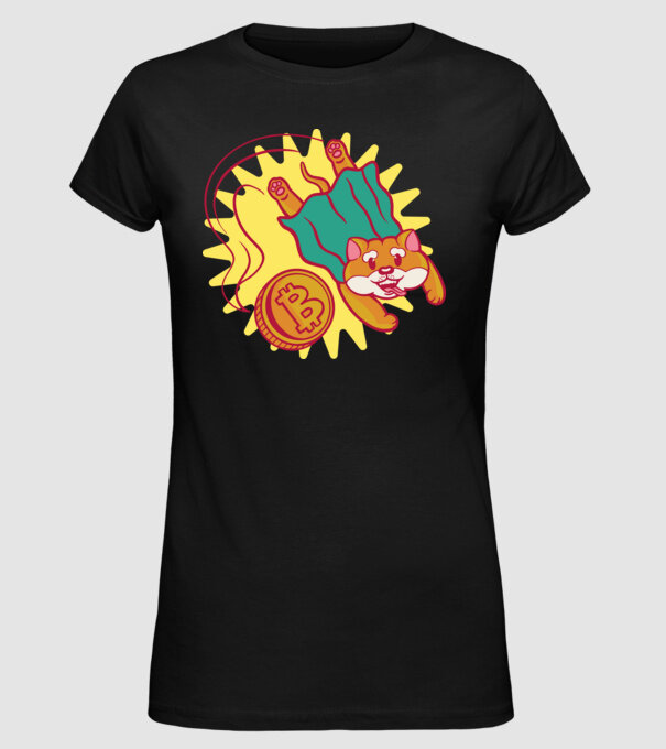Bitcoin Vs Doge model negru pe tricou