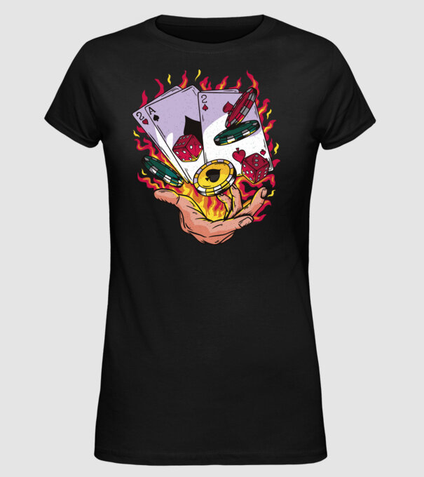 Black Jack Casino model negru pe tricou