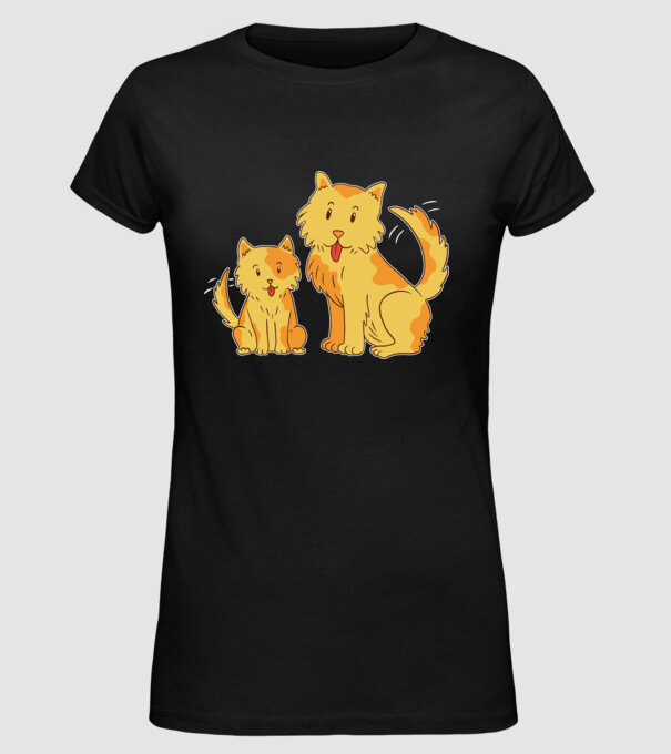 Câini fericiți model negru pe tricou