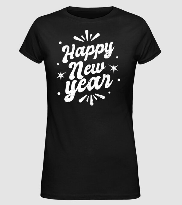 An nou fericit model negru pe tricou