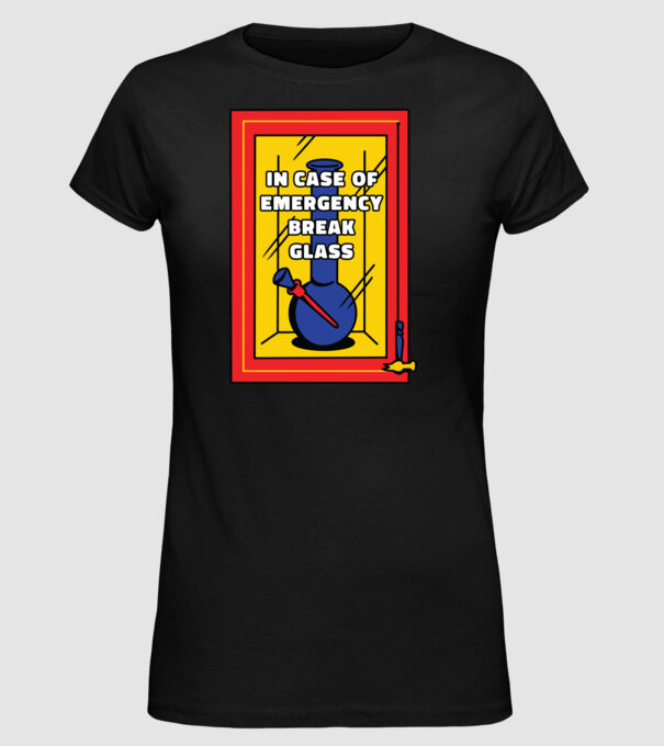 Bong pentru situații de urgență model negru pe tricou