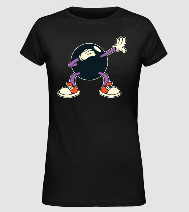 Bowling DAB model negru pe tricou
