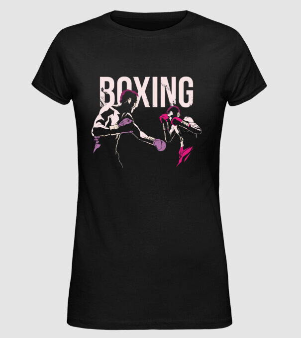 Boxing model negru pe tricou