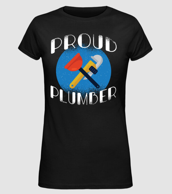 Instalator mândru model negru pe tricou