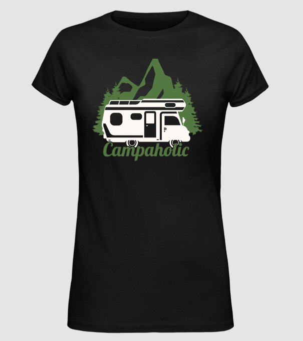 Campare Campaholic model negru pe tricou