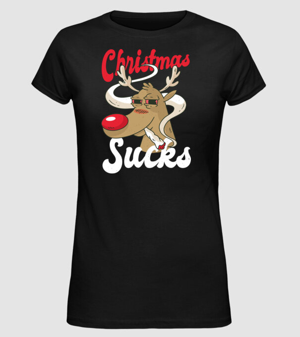 Christmas Sucks - Urăsc Crăciunul Crăciunul model negru pe tricou
