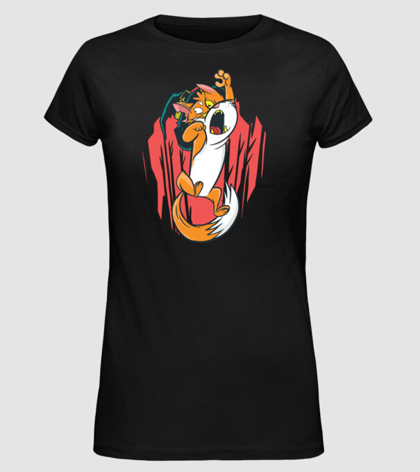 Pisică Vrăjitoare model negru pe tricou