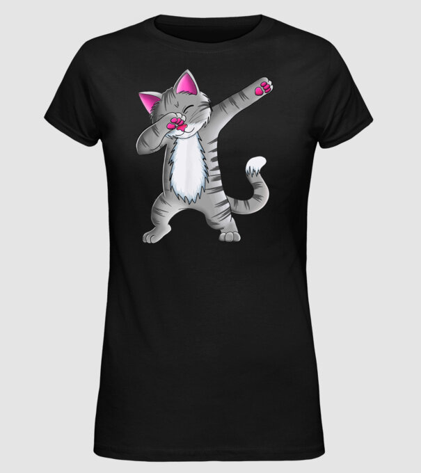 Pisică DAB model negru pe tricou