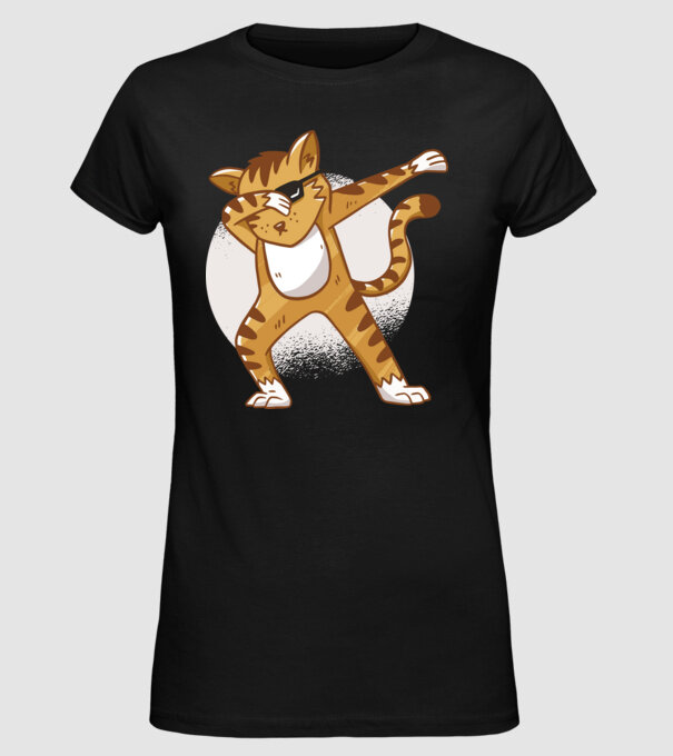 Pisică DAB model negru pe tricou
