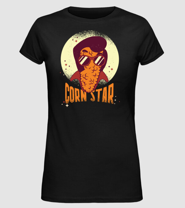Corn Star - Porumb cu freză Elvis model negru pe tricou