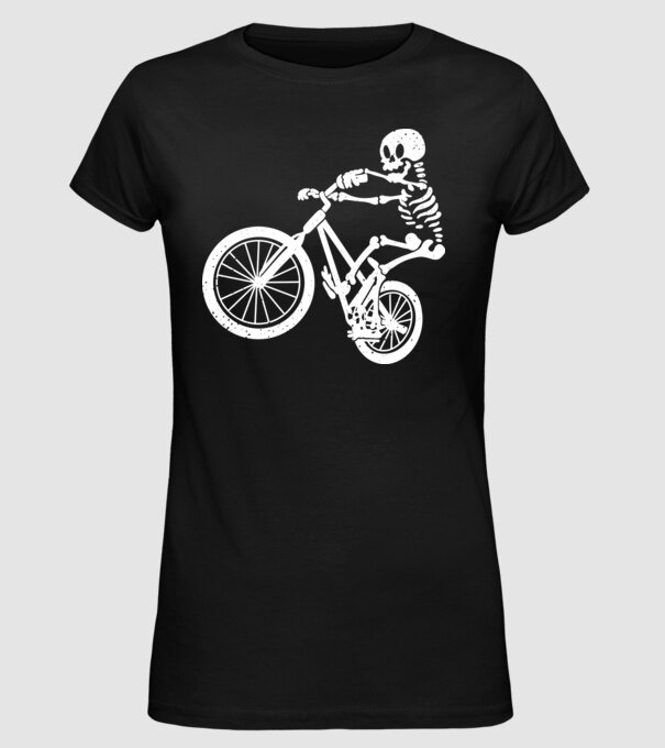 Biciclist schelet model negru pe tricou