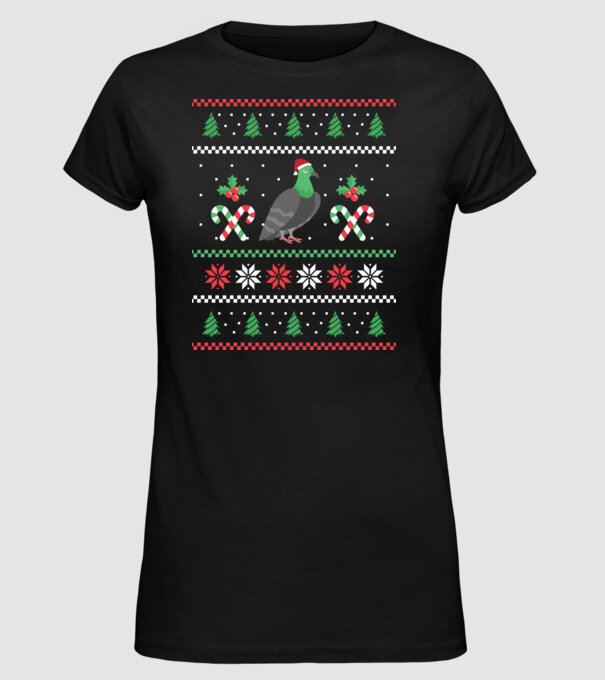 tricou cu Porumbel pulovăr urât model negru pe tricou
