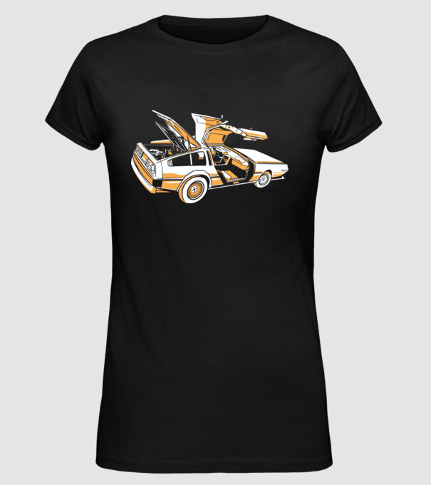 Delorian Înapoi în viitor model negru pe tricou