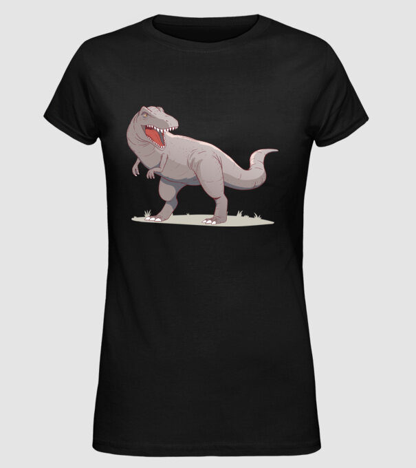 Dinozaur T-rex model negru pe tricou