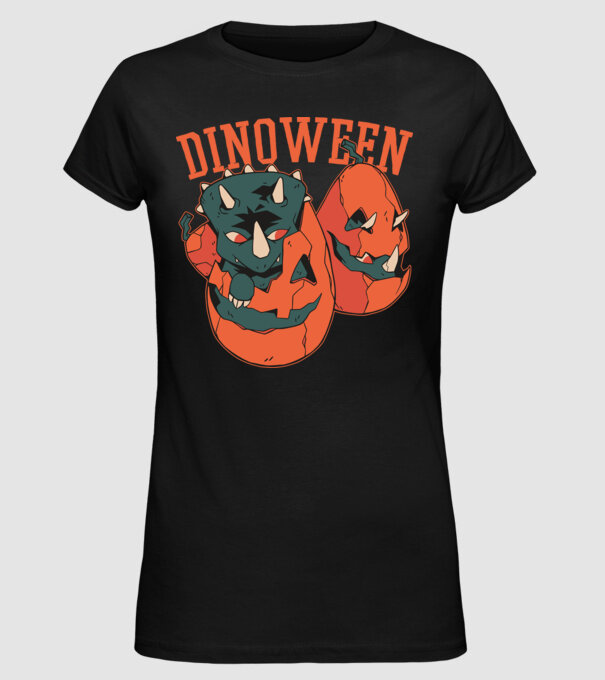 Dinoween model negru pe tricou