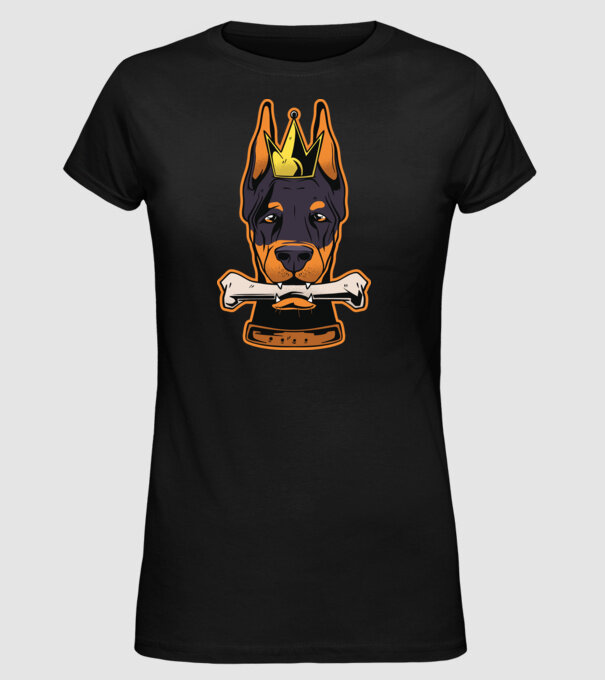 Rege Doberman model negru pe tricou