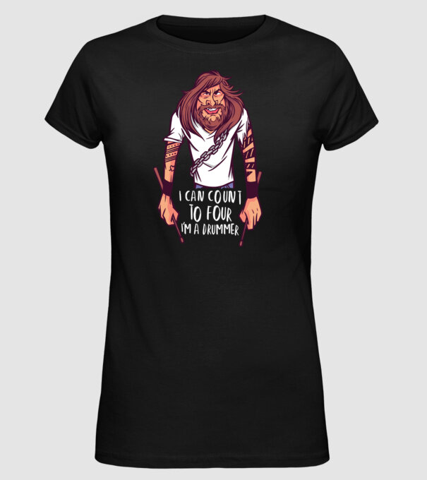 Baterist model negru pe tricou